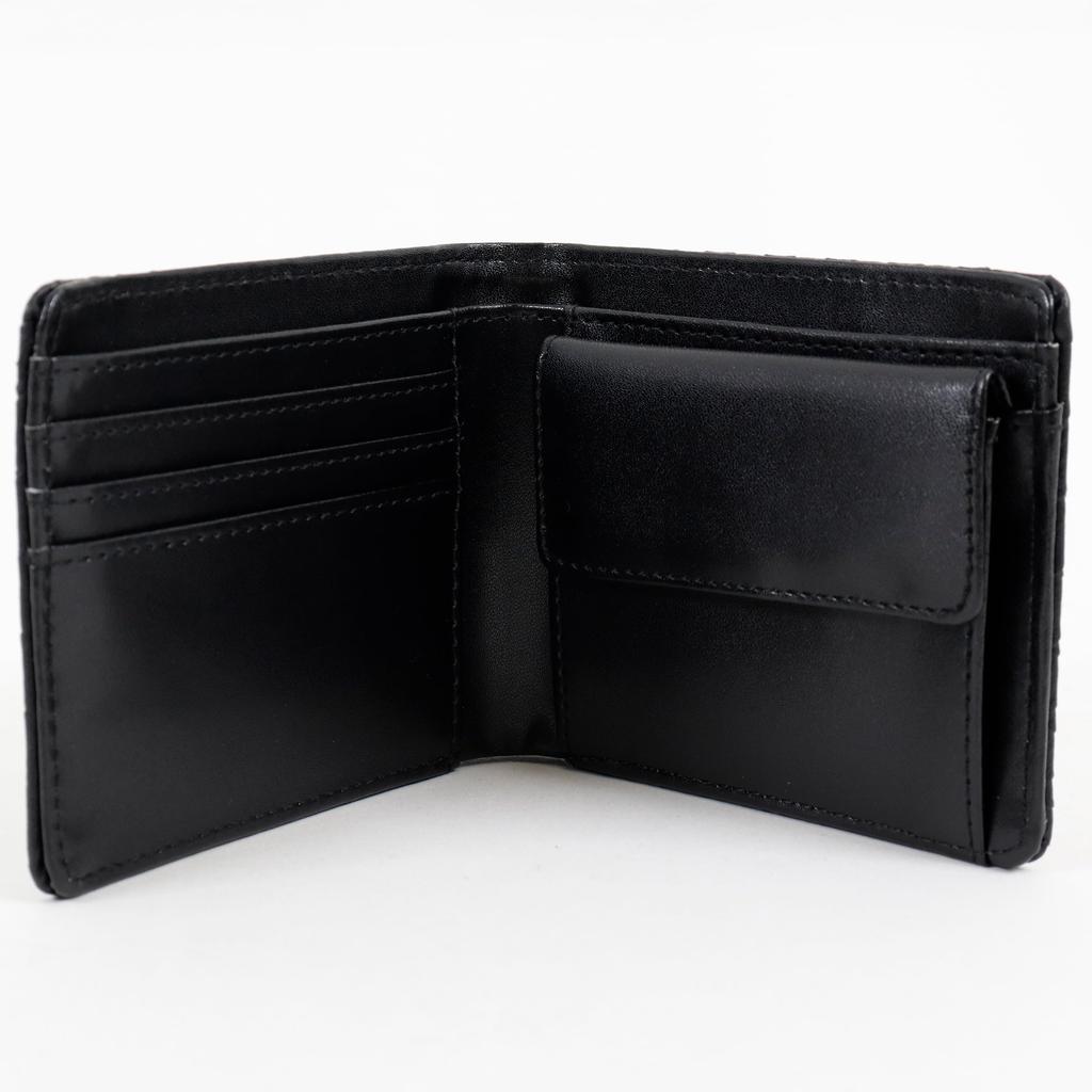 Basic Mesh Suitable for Everyday Business [E-mono] Men's Bi-fold Wallet, Design, Simple, Use, Affordable, (Black)
