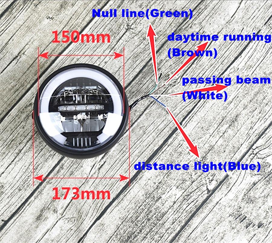 Heavy 6.8 inch Universal Vintage Motorcycle LED Headlamp Distance Light Refit For Motorcycle Headlight Cafe Racer With 41mm Adjustable Bracket