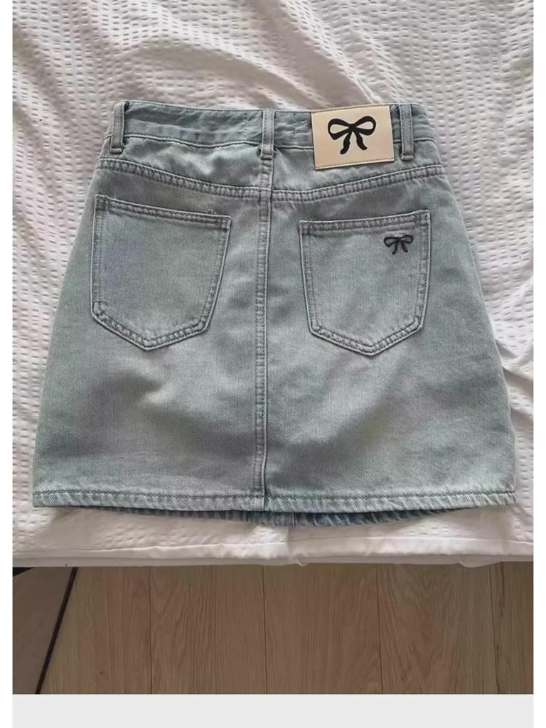 Damen Übergröße High Waist Retro Denim A-Linienrock für den Sommer