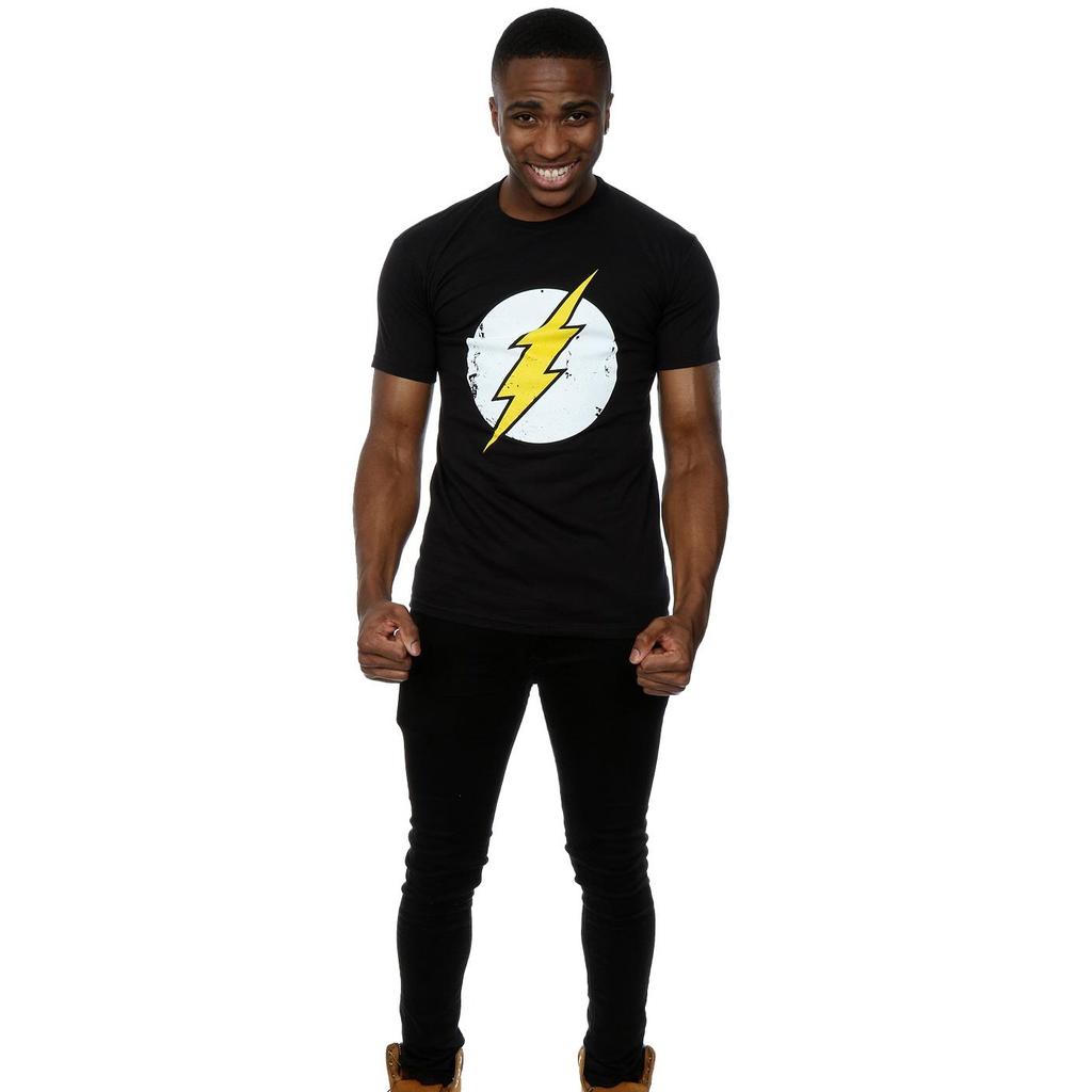 DC Comics Mens Flash Distressed Logo T-Shirt