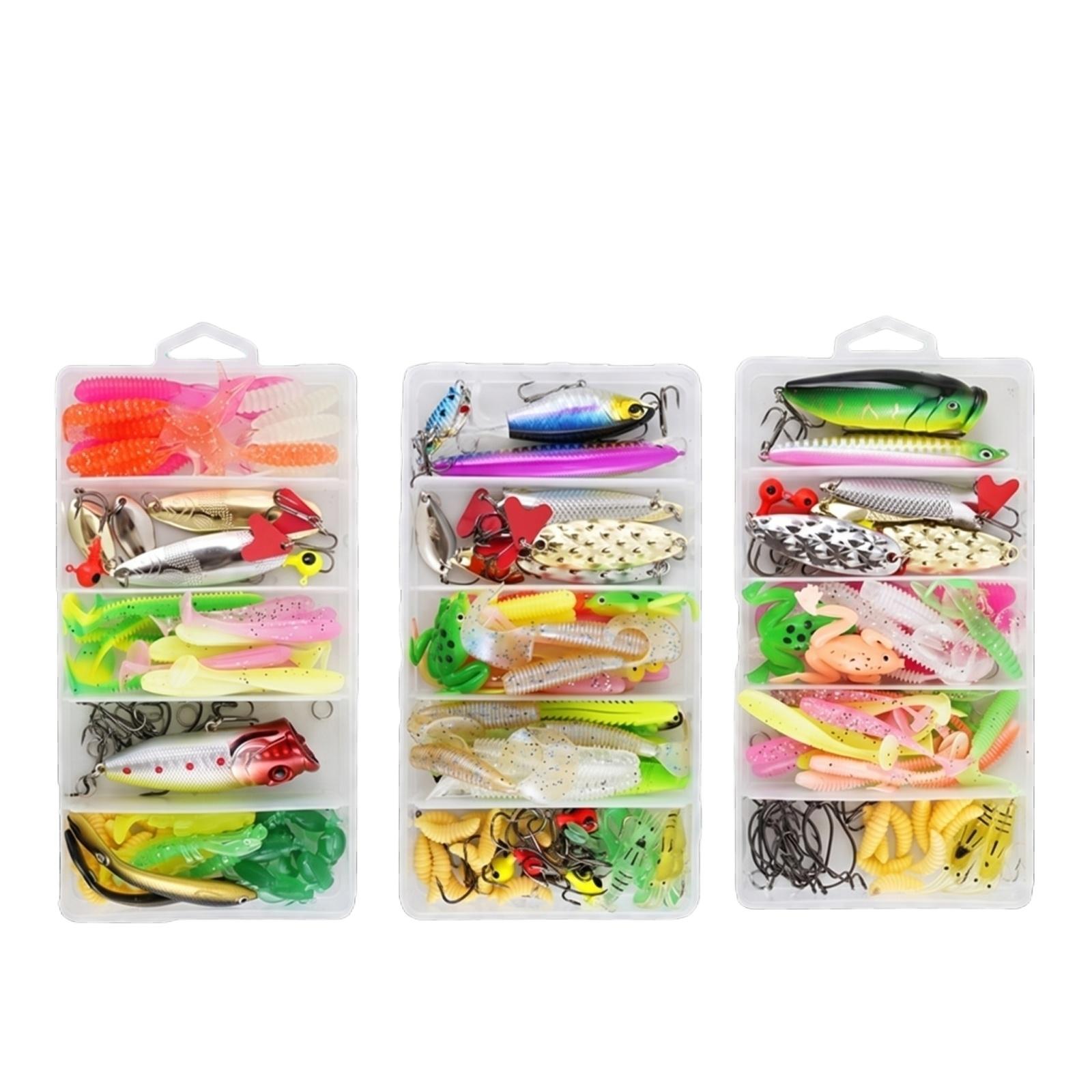 

88PCS Fishing Lure Kit Bionic Soft Bait Hard Bait Spinner Bait Set with Hooks for Freshwater Saltwater Fishing Tackle Accessories one size
