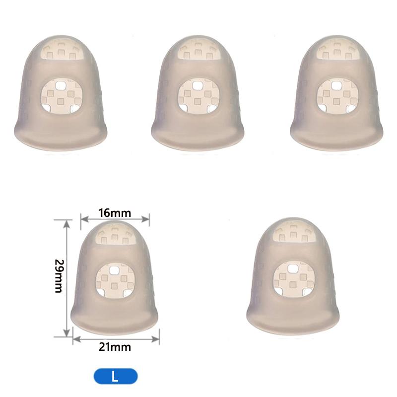 5/10Pcs Silicone Finger Sleeve Slip Antis-scalding Needle Flip Book Money Playing Piano Thimble Tip Hollowed Out Breathable
