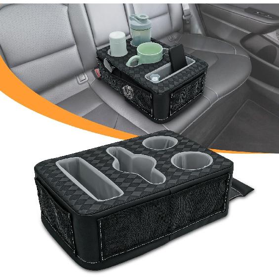 Car Cup Holder, Back Seat Cup Holder For Car, Truck Bed Organizer Boat Couch Bottle Holder Tray Expander Automotive Rear Seat Storage Accessories Pu
