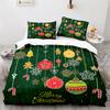 Christmas Duvet Cover Set King Queen Full Size Snowflake Gold Deer Pattern Holiday Bedding Set Polyester Comforter Cover for Kid