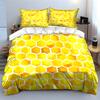 "Honeycomb Pattern Decorative Set" Soft Skin-Friendly Bedding Set Includes 1 Duvet Cover And 2 Pillowcase, Gift