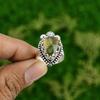 Natural Labradorite 925 Sterling Silver Stackable Daughter Bezel Ring Jewelry