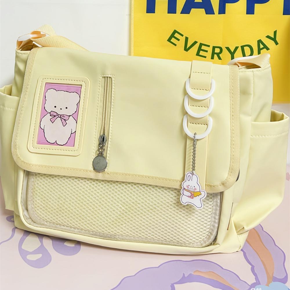 Market-6 Transparante Crossbody Tas Lichtgewicht Japanse JK Ita Tas Tienermeisjes Waterdicht Harajuku Schooltassen yellow