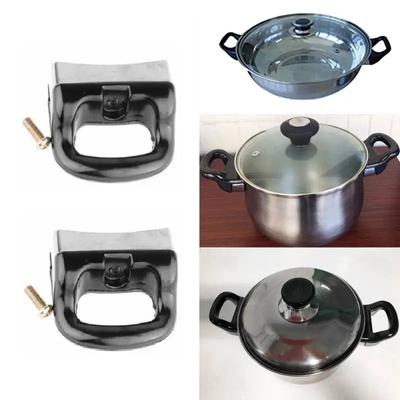 2 Stück Ersatz-Topfgriffe mit Schrauben, universeller Schnellkochtopf-Ohrgriff, kurzer Seitengriff für Küchendampfer, Soßentopf