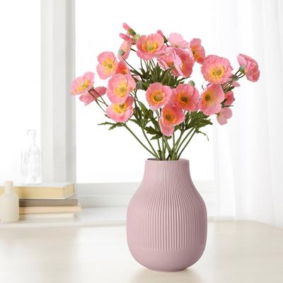 4 Pcs Silk Bouquets Artificial Poppy Flowers for Home Decor, Wedding, Table Centerpiece and Party Events DIY Faux Floral Arrangements