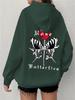Design Sense Simple Fashion Design Sense Butterfly Rose Printed Hooded Sweater Simple and Versatile