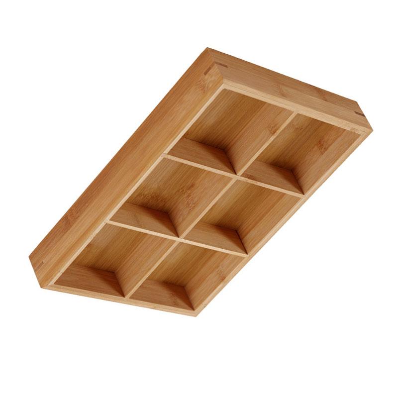 Divided Wooden Tray Multi Compartments Serving Tray for Hot Pot Restaurants Sushi Plate 6
