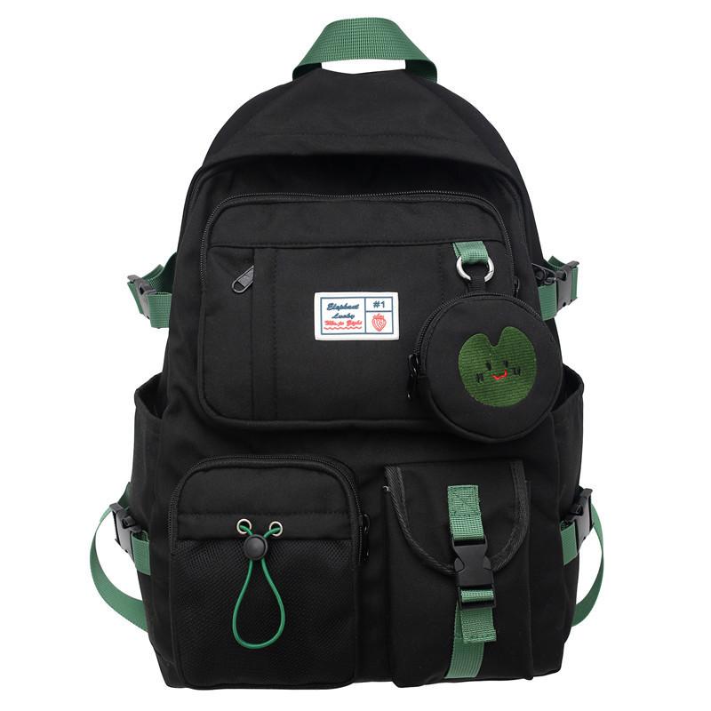 Backpack Nylon Student Girl School Bag With Laptop Pocket For Casual Daily Wear