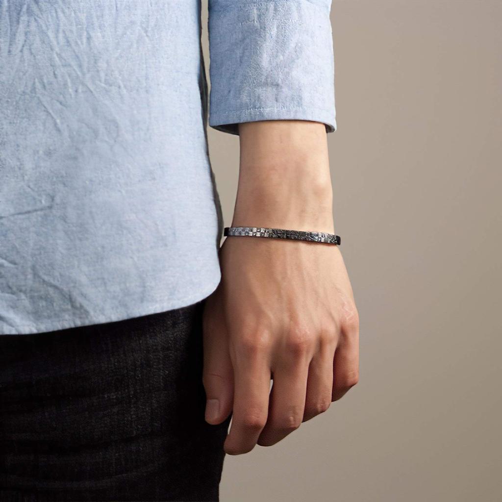 U-Treasure Kingdom Hearts Merchandise Bangle/Monogram Bangle "Double" / Silver (Black Coating) Accessory Jewelry Gift BaDKH-701