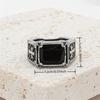 1pc Men's Cross Ring Personality Trendy Hip-hop Ring, Black Stone Open Ring Finger Ring