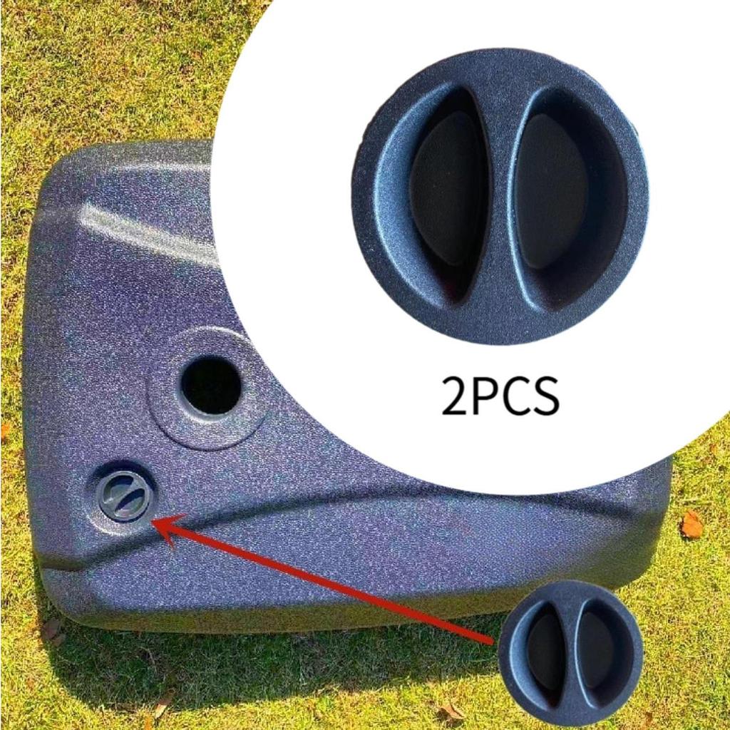 2 Pieces Umbrella Base Covers Water Filling Port Sturdy Replace Black Inlet Lids