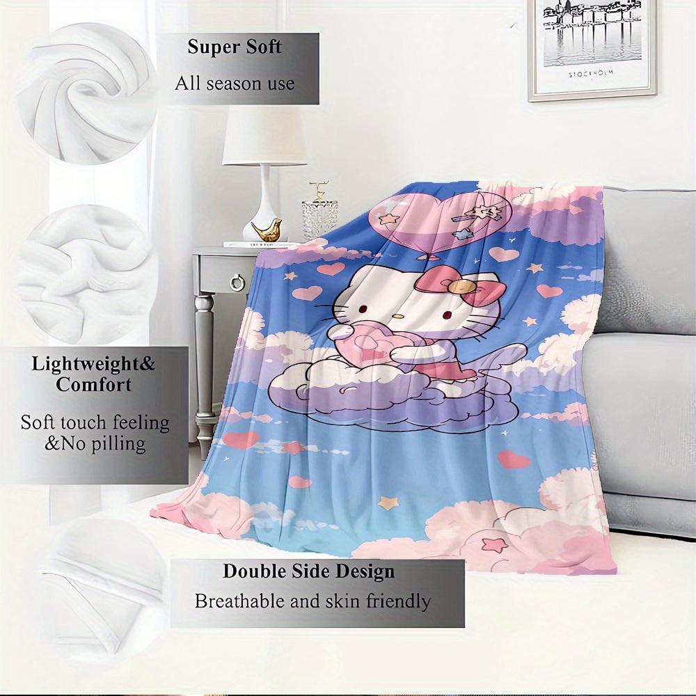 1pc Hello Kitty Heart Balloon Cloud Blanket - Seasonal Home Decor, Cozy and Machine Washable, Great for All Ages, Perfect Gift for All Famil