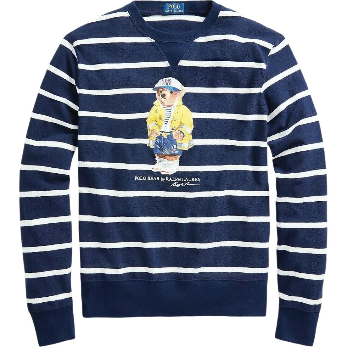 

Polo Ralph Lauren Polo Bear Striped Print Crew Neck Long Sleeve Sweatshirt Men sweatshirt MNPOKNI16820422-410 XL