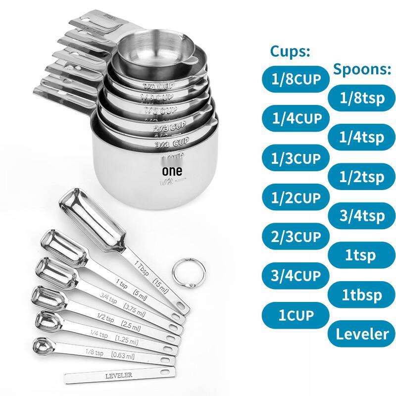 Xīhé 14-Piece Stainless Steel Measuring Set