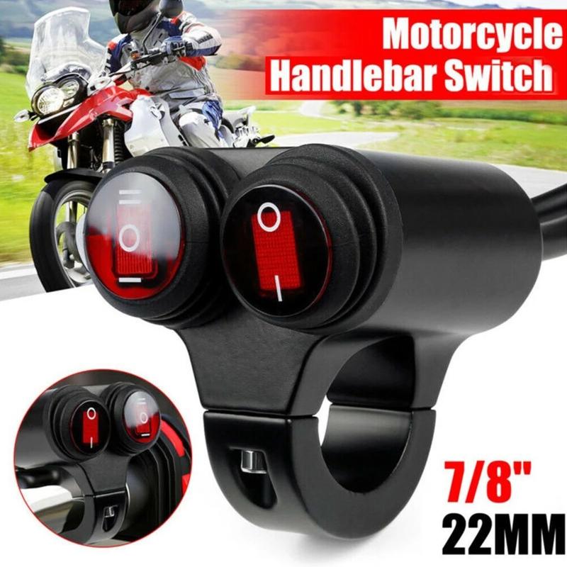 Motorcycle Switch Handlebar Control Dual Button 2 in 1 Foglight Spotlight Switch