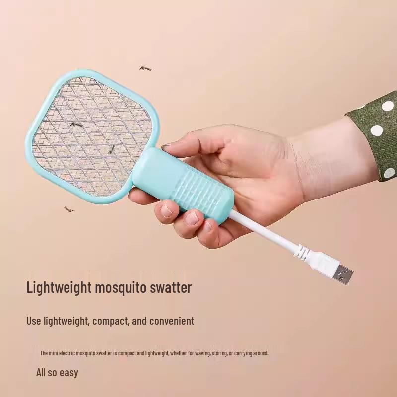 USB-Mückenvernichter & Repellent-Lampe: Elektrische Fliegenklatsche mit Blaulicht für Camping im Freien