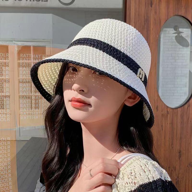 New Sunscreen Visor Hat Women's Summer Hollow Breathable Sun Hat Japanese Sweet Small Brim Show Face Small Straw Hat Wholesale