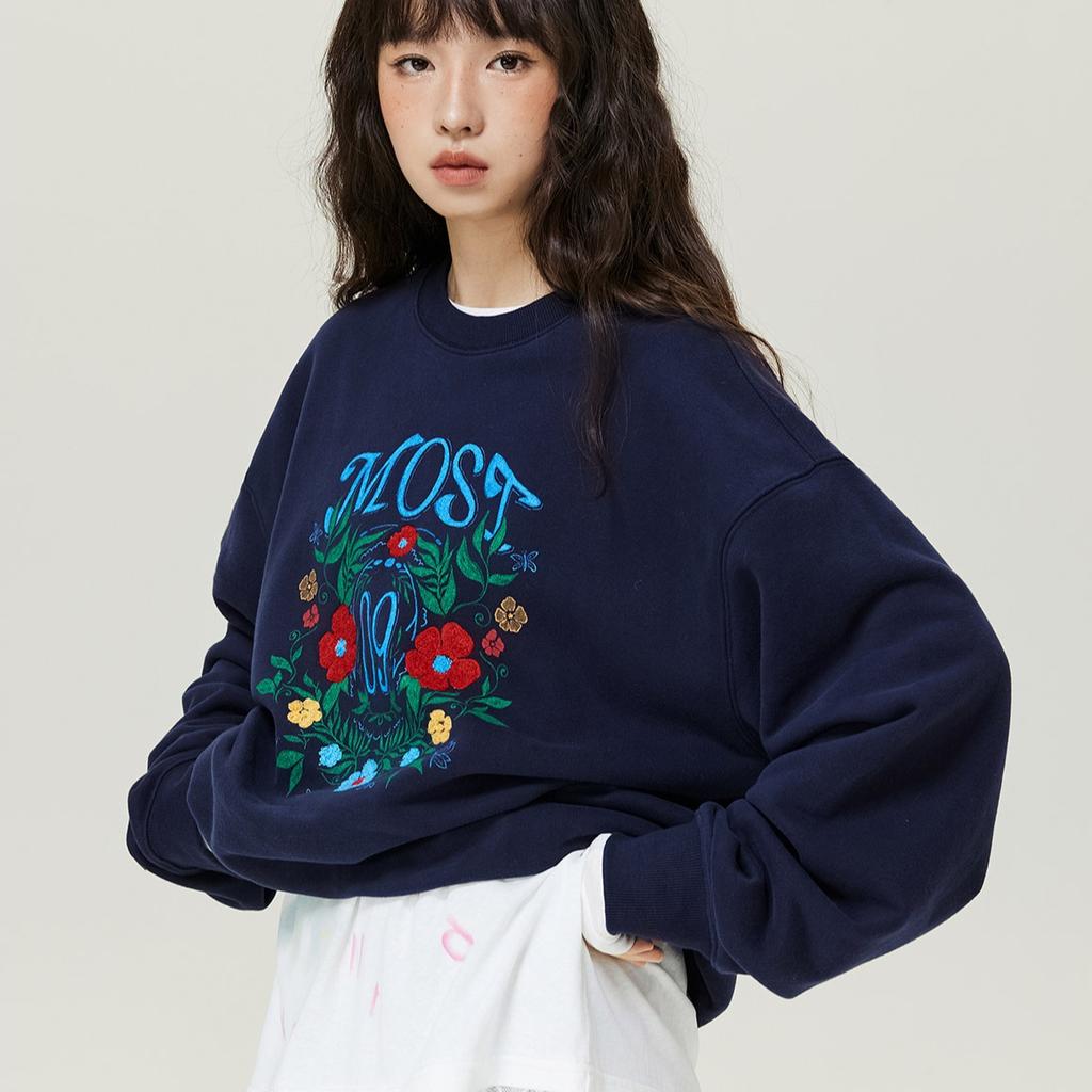 DIMANAF New 2025 Women Embroidery Flower Hoodies & Sweatshirts Print Full Sleeve Autumn Basic Tops T-Shirt New Pullover