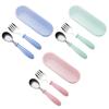 Baby Feeding Tableware Set Children Utensil Stainless Steel Toddler Dinnerware Cutlery Cartoon Infant Food Feeding Spoon Fork