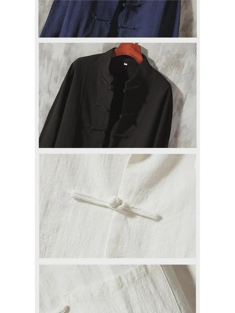 Men's Retro Chinese Style Stand Collar Cotton-Linen Shirt