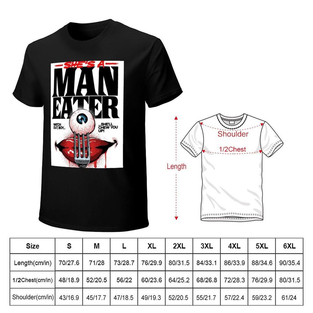 Man Eater TShirt Korean Fashion Blouse Clothing for Men