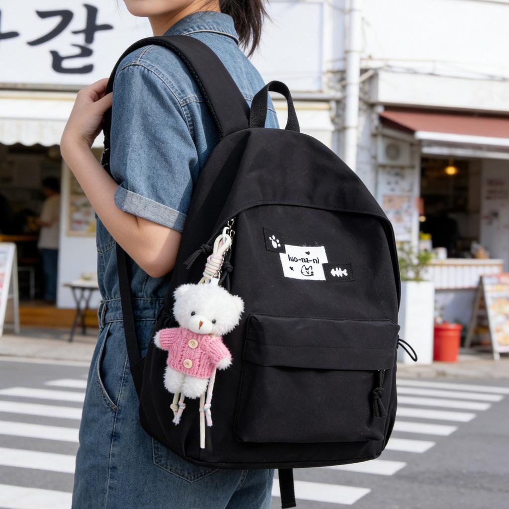 Schoolbag Soft Cute Japanese Ins Cute Soft Girl Girl Backpack, College Student Lightweight Mini Backpack Small Casual Schoolbag