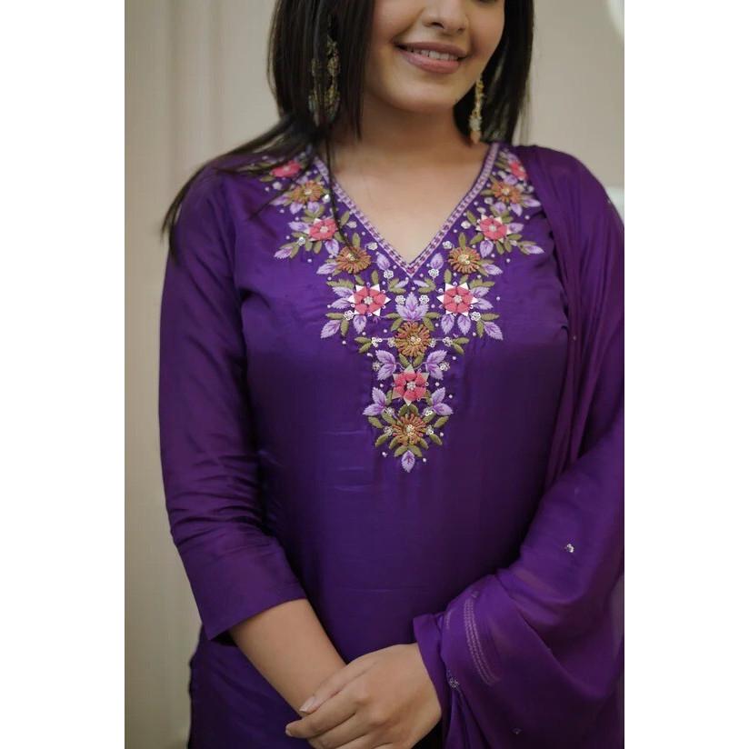 Women Designer Top Tunic Kurti Pant Dupatta Set Pakistani Party Wear Salwar Suit SC-2268