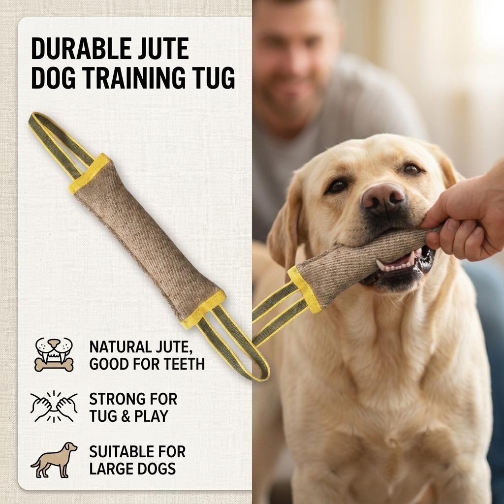 Natural Jute Dog Chew Stick for Large Breeds Durable Training Dental Care Toy