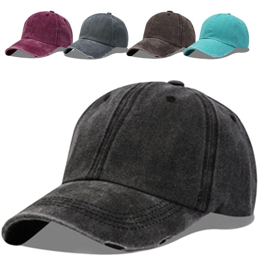 

Adjustable Baseball Cap Broken Hole Sunscreen Hats For Man Women Outdoor Sports сірий