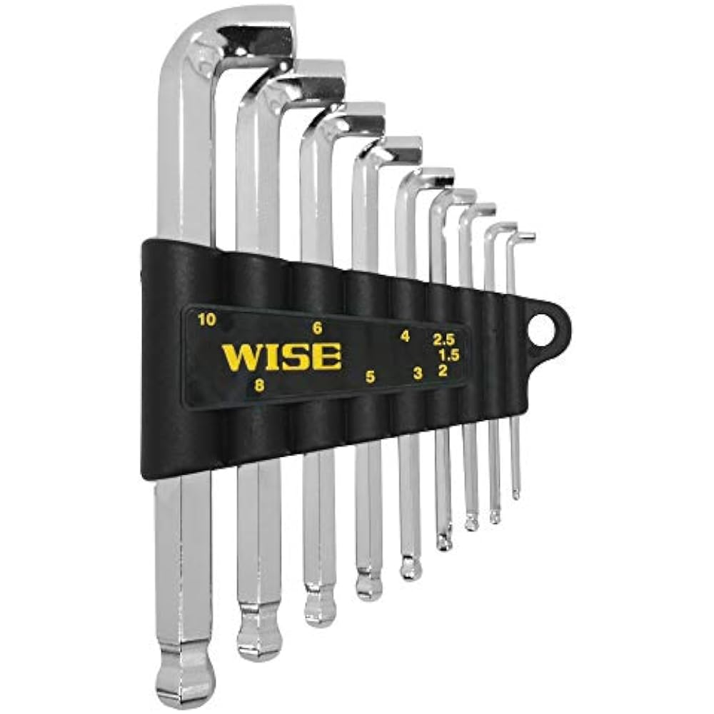 WISE (WISE) Ball Point Hex Wrench 1.5/2/2.5/4/5/6/8/10mm Short Ultra Short SBGTS-900 9 Pack