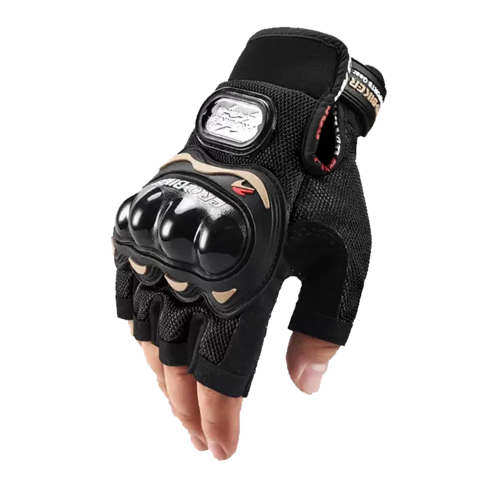 

ZVCXOE Motorcycle Gloves, Summer, Spring, Autumn, Motorcycle Gloves, Half Finger, Shockproof, Anti-Slip, Mesh, Breathable, Large чёрный