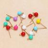 10Pcs Stainless Steel 5mm Enamel Ball Stud Earrings Post with Hook for DIY Girls Earrings Making Jewelry Findings Accessories