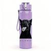 1PC Black Dog German Shepherd 750ml Color Plastic Sports Water Bottle Leakproof Flip Straw Lid Suitable for Sports Office Home Use