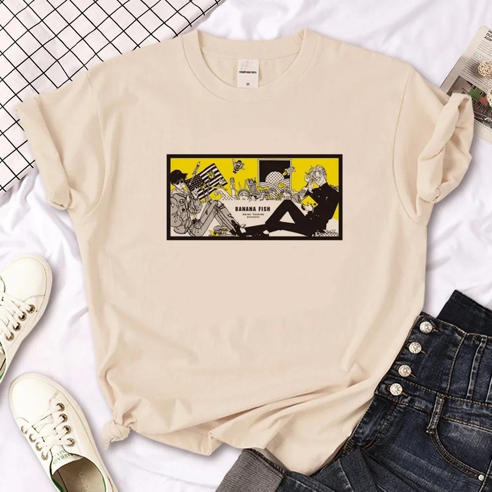 Banana Fish Tshirt Women Summer Streetwear Japanese Top Girl Harajuku Clothes Fashion Casual Graphic Clothing Short Sleeve