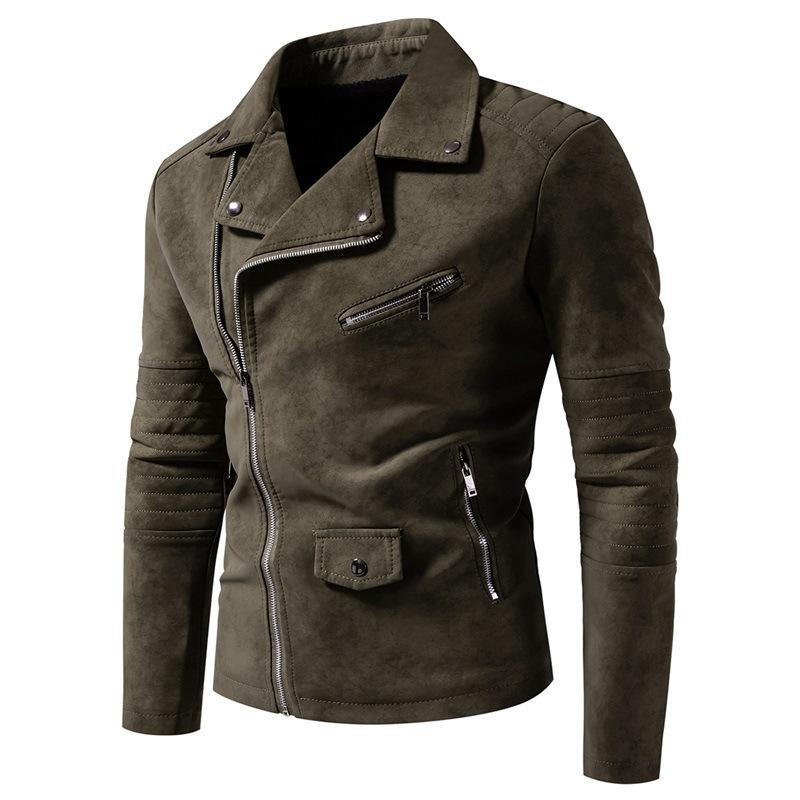 New European, American retro leather jacket, high-end retro tie-dye washed dumb