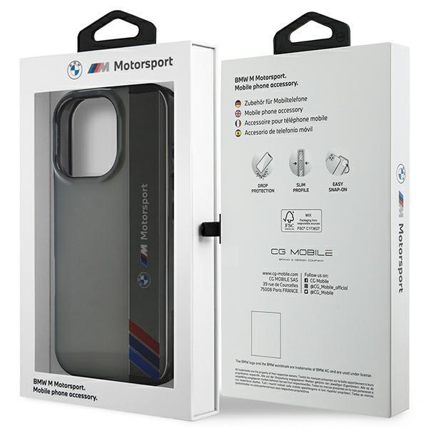 Hülle für iPhone 16 Pro BMW Motorsport Vertikaler Streifen Grau