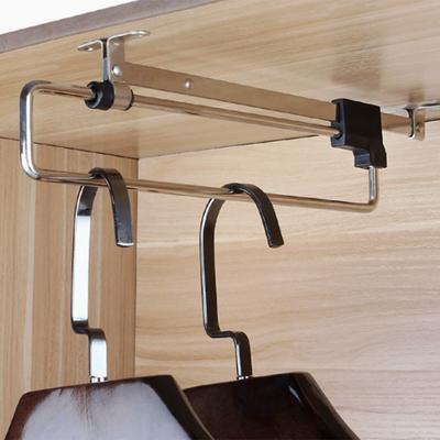 2Pcs Adjustable Clothes Rod Telescopic Clothes Rods Retractable Pull-Out Hanger For Closets Telescopic Pole For Bathroom