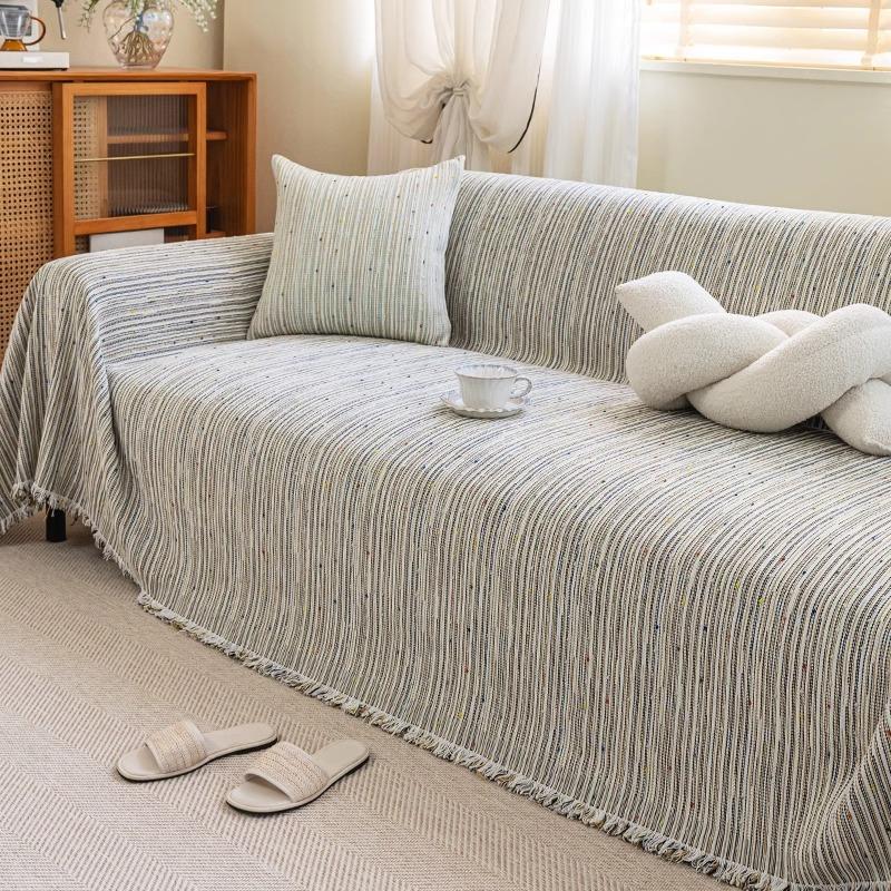 

2025 новый чехол для дивана ткань полотенце четыре сезона универсальный шенилл прямой ряд комбинация диванная подушка для сиденья в полоску простой тренд 180*90cm