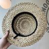 French Hepburn style salty grass woven retro straw hat women's spring summer straw woven big brim seaside vacation sun hat