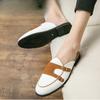 Canvas Leather Shoes Men Casual Handmade Muller Loafers Men Slip On Flats Driving Dress Shoes Half Slippers 38-47