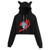 Fairy Tail Anime Cat Ear Cropped Hoodie for Girls