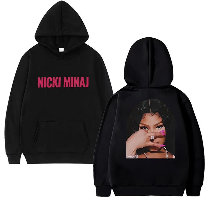 Rapper Nicki Minaj New album Double Sided print Autumn Winter Hoodie Men women vintage hip hop pullover Unisex Fleece streetwear