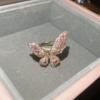Butterfly Zirconia Open Ring: Retro Multi-layer Design for Women