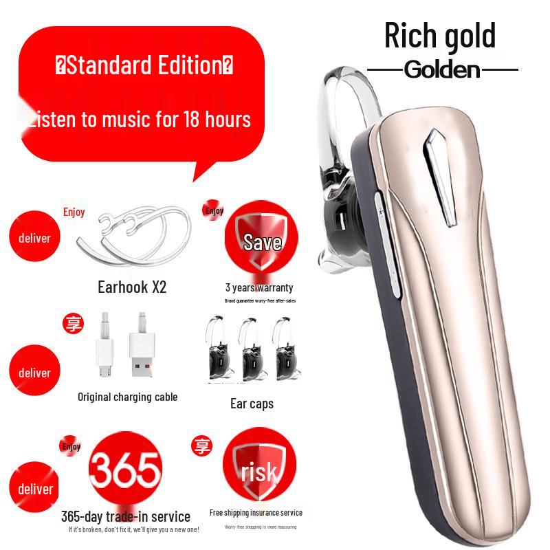 Universal Bluetooth 5.3 Sports Headset: Ultra-Long Battery, In-Ear/Over-Ear Design for Driving & Running