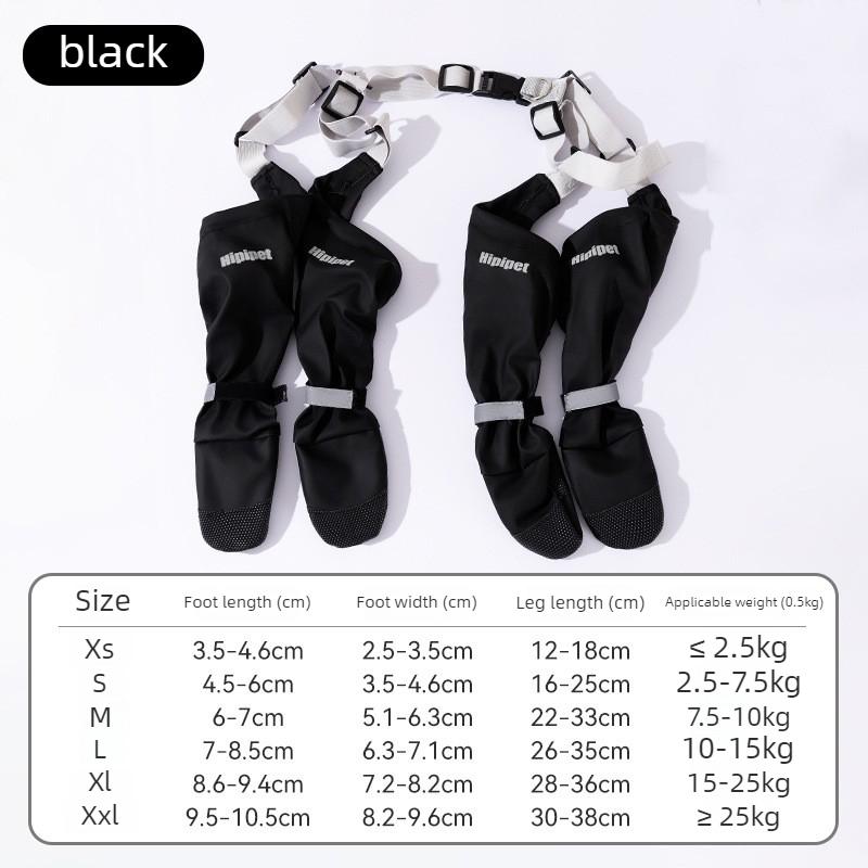 

Dog Shoes Waterproof Puppy Shoe Cover Large Dog Anti-dirty Dust Pants Warm Reflective Pet Dog Foot Covers Non Slip Pet Product XXL 25kg чорний