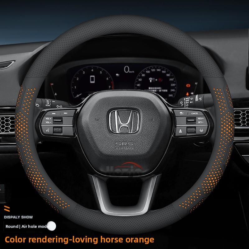 Leather Car Steering Wheel Cover for Honda HRV CRV Pilot Civic City ZRV Passport 2022 2023 2024 2025 2026 Accessories